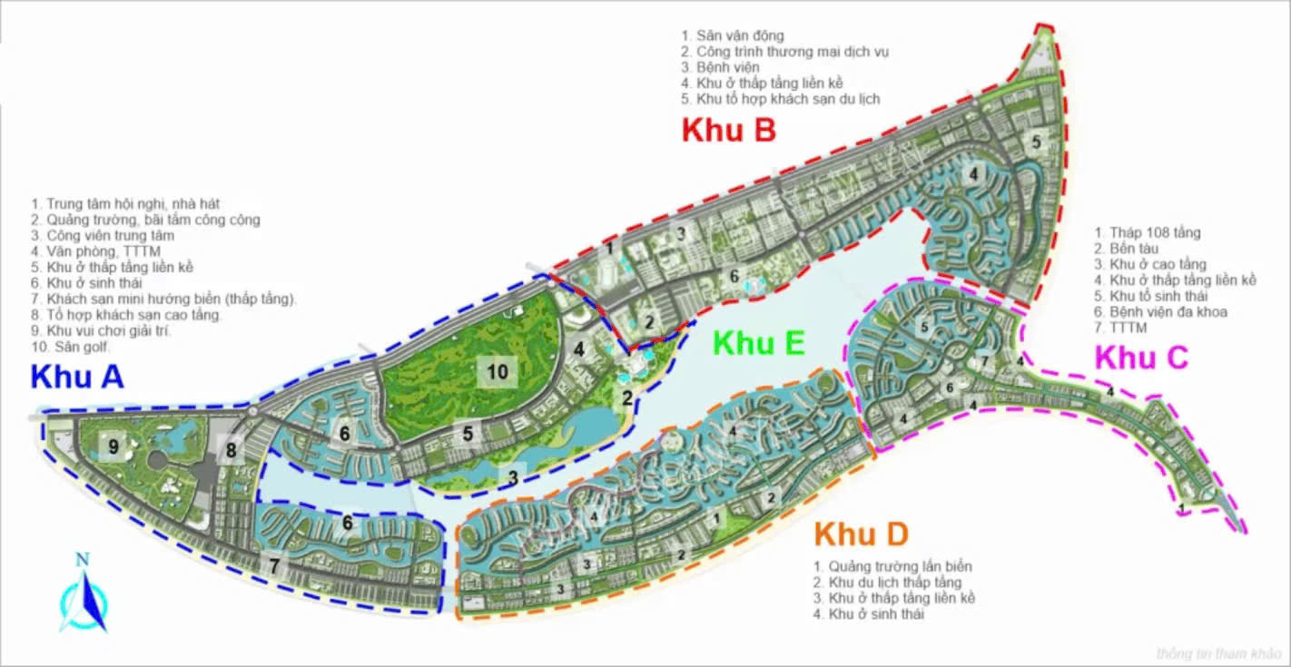 Mặt bằng chi tiết các phân khu dự án Vinhomes Cần Giờ