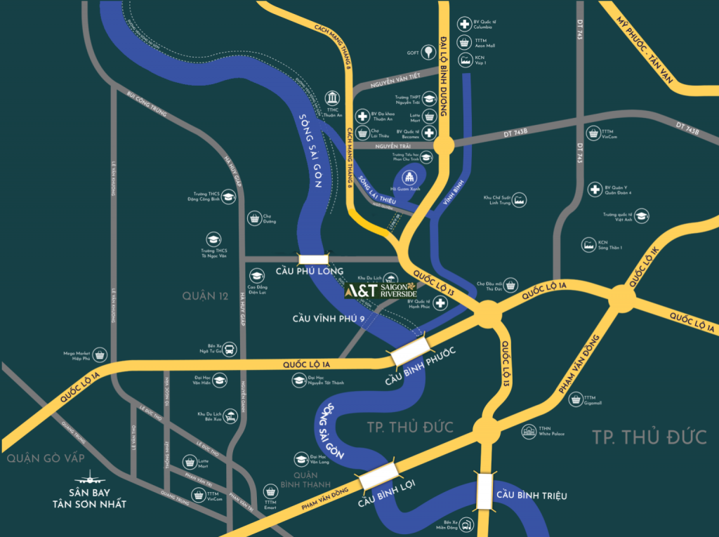 vị trí căn hộ A&T Sài gòn riverside
